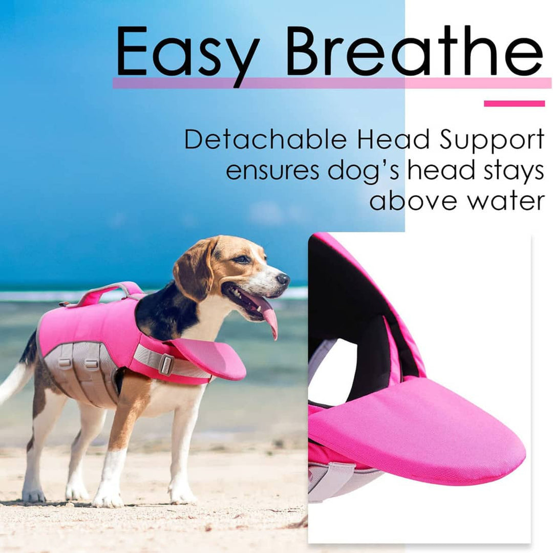 Pink shark dog life jacket best sale